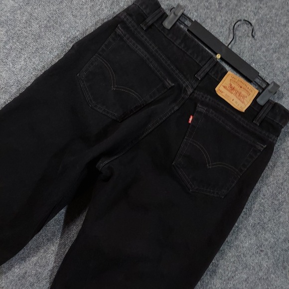 Vintage Levis 550 Jeans Mens Fits 34x30 Black Relaxed Fit Tapered Leg USA 90s - Picture 1 of 8
